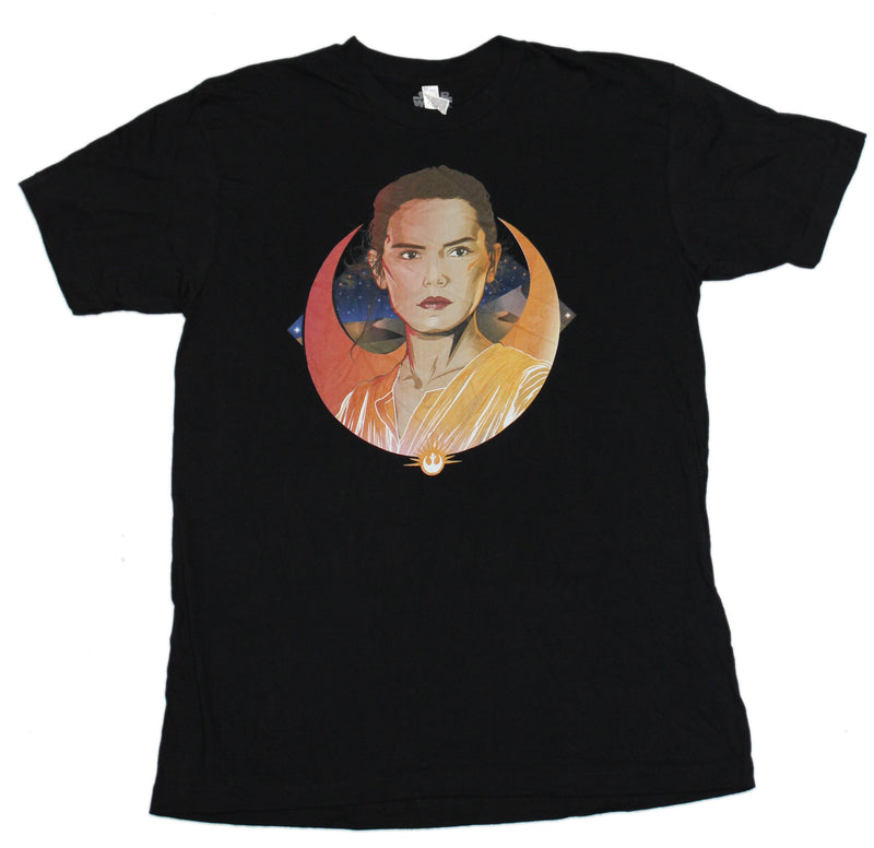 Star Wars Mens T-Shirt - Rey in Republic Symbol - Inmyparentsbasement.com