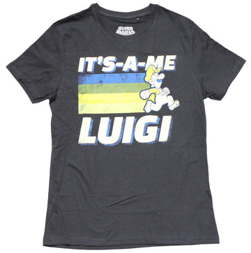Super Mario Brothers Mens T-Shirt -"It's A Me Luigi" Running Image