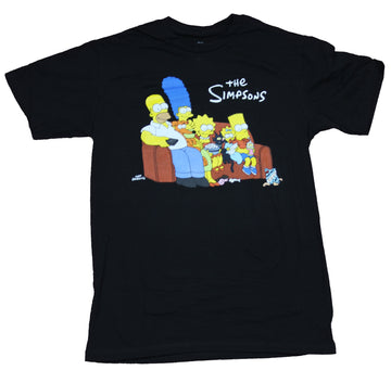 The Simpsons Mens T-Shirt  - Bart Homer Marge Lisa Maggie Couch Image