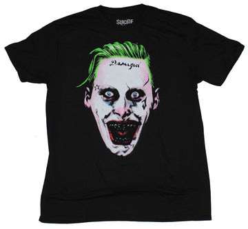 Suicide Squad Mens T-Shirt - Giant Damaged Joker Face Image