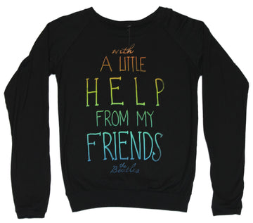 The Beatles Girls Juniors Light  Sweatshirt - "A Little Help From My Friends"