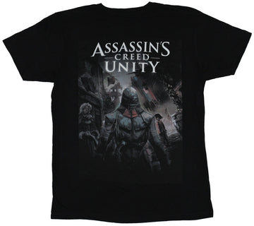 Assassin's Creed Unity Mens T-Shirt - Over Shoulder View Through Crowded Street