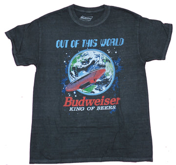 Budweiser Mens T-Shirt  -  Out of this World UFO Earth Image