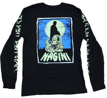 Harry Potter Long Sleeve Mens T-Shirt  -  Nagin Snake Moon Light Silhouette