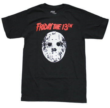 Friday the 13th Mens T-Shirt - Classic Mask Under Red Logo