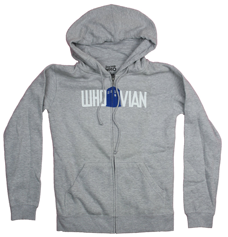 Doctor Who Mens Zip Up Hoodie - Whovian Tardis Logo Image
