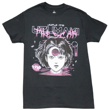 Junji Ito Mens T-Shirt - Uzumaki Image Below "The Scar" Logo
