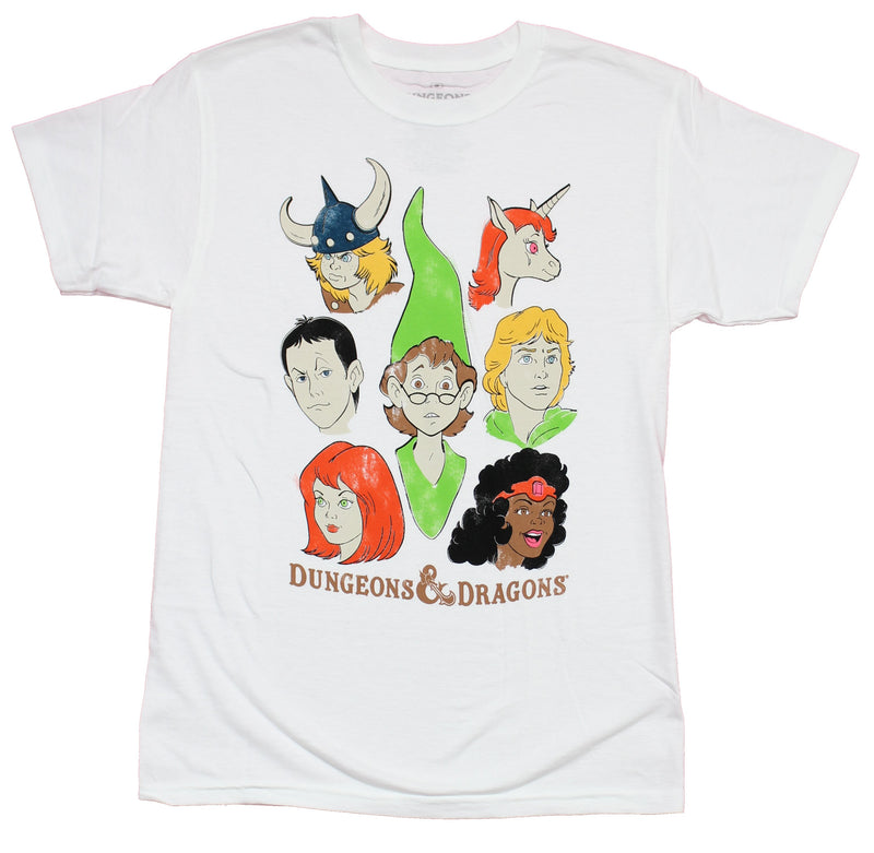 Dungeons & Dragons Mens T-Shirt - Distressed Cartoons Heads