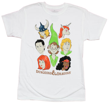 Dungeons & Dragons Mens T-Shirt - Distressed Cartoons Heads