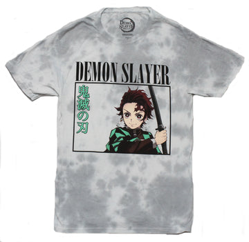 Demon Slayer Mens T-Shirt - Tanjiro  Kanji Tie-Dye