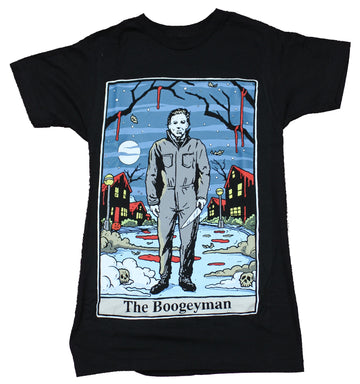 Halloween Mens T-Shirt - Michael Meyers The Boogey Man Tarot Card Image