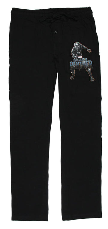 Marvel Men's Black Panther Pose and Movie Logo Sleep Lounge Pajama Pants