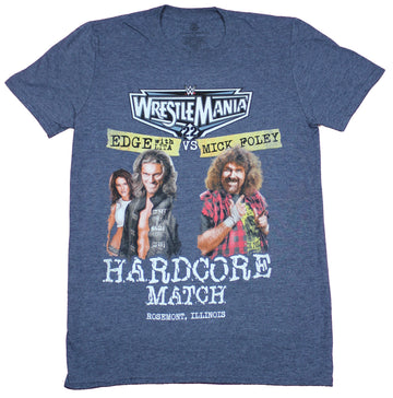WWE WrestleMania 22 Mens T-Shirt  - Mick Foley Vs The Edge Poster Image
