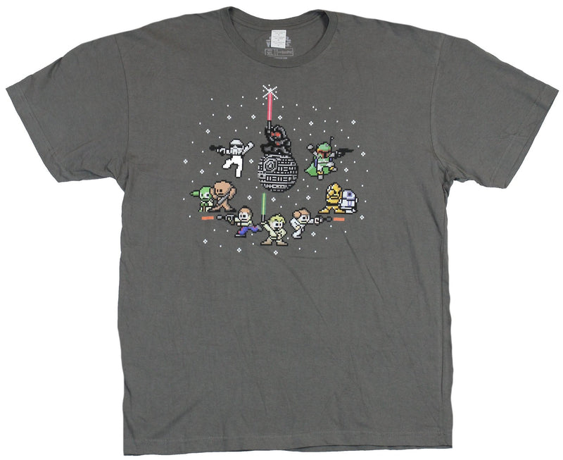 Star Wars Mens T-Shirt - Mega 8-Bit Style Circular Character Images - Inmyparentsbasement.com