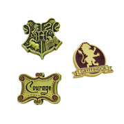 Harry Potter Gryffindor Lapel Pin Set | Courage, Hogwarts Logo Crest - Inmyparentsbasement.com