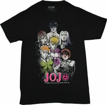 Jojo's Bizarre Adventure Mens T-Shirt - 6 Sketch Over Golden Wind Logo