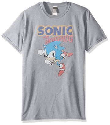 Sonic The Hedgehog Mens T-Shirt - Rushing Sonic Under Logo