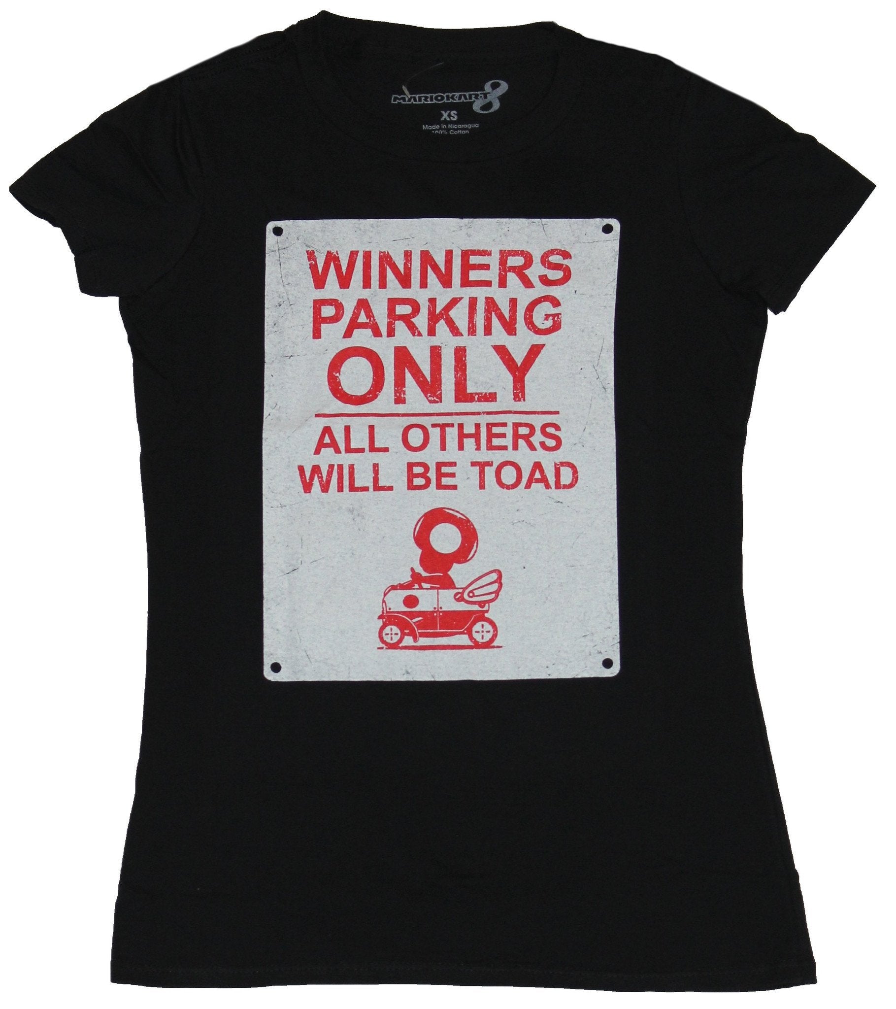 Mario Kart Girls Juniors T-Shirt - Winner's Parking Only All Others Toad