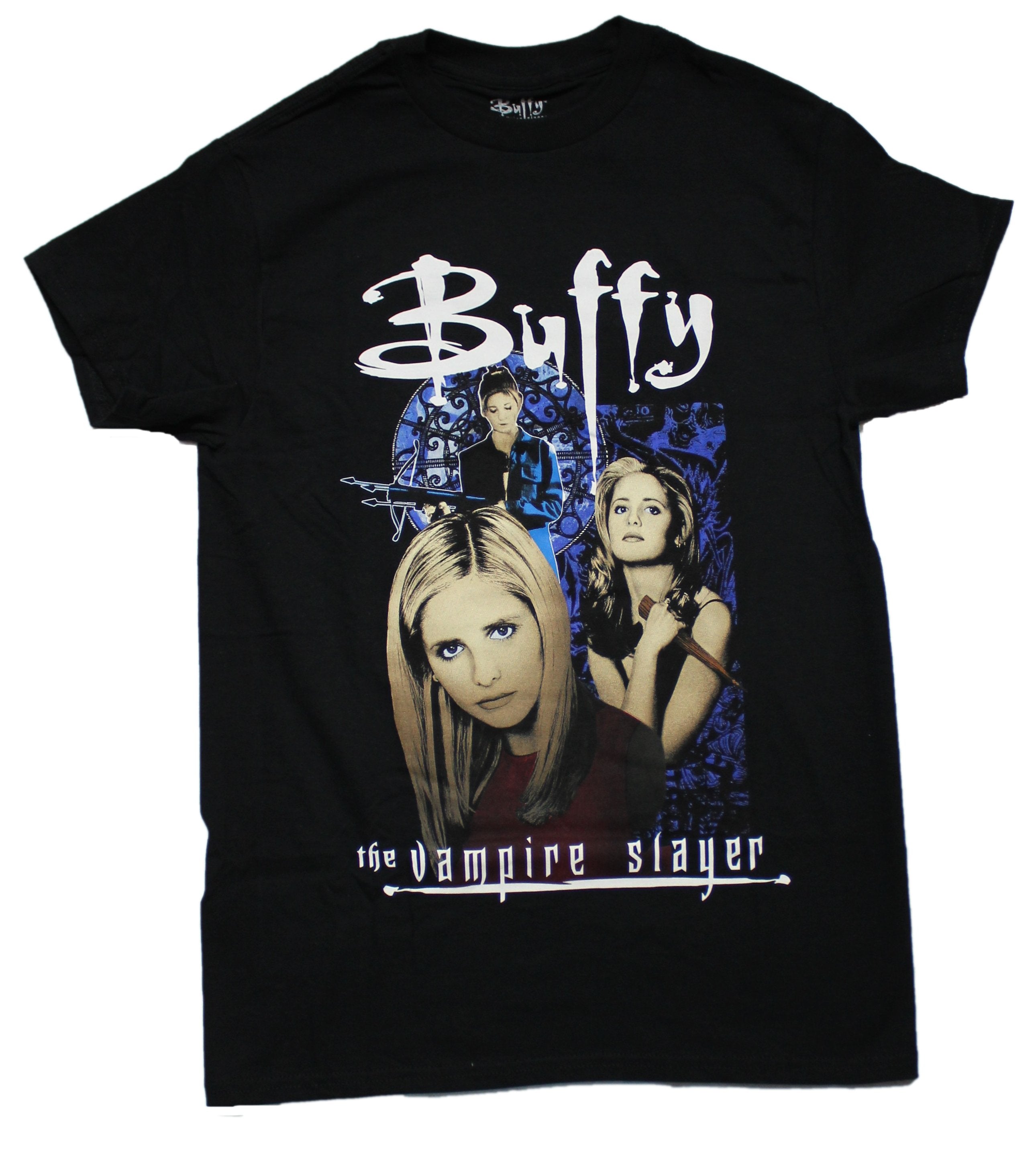 Buffy The Vampire Slayer Mens T-Shirt -  Charcter Collage Logo Image