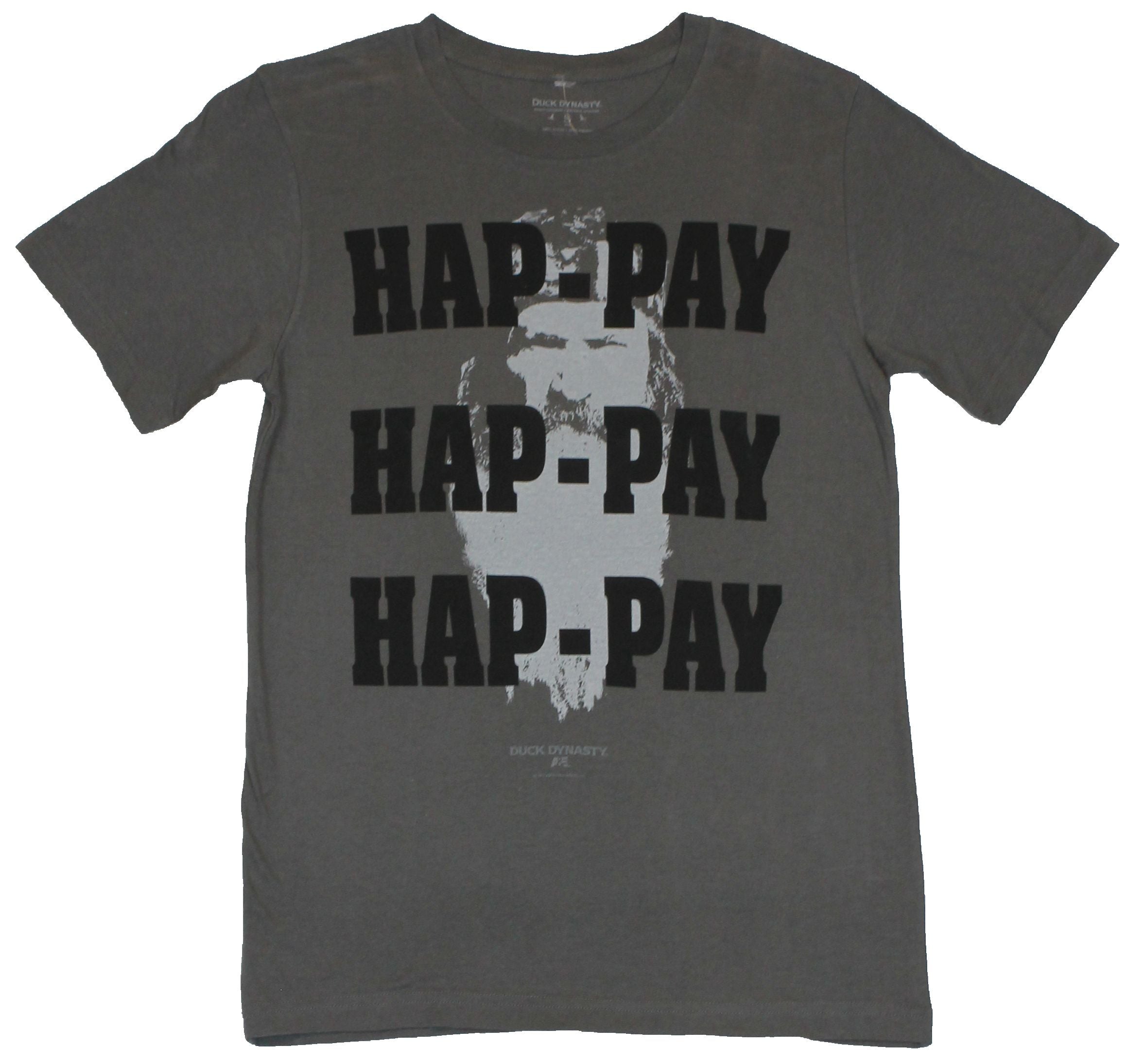Duck Dynasty Mens T-Shirt - Happy Happy Happy Grayed Out Phil Robertson Image