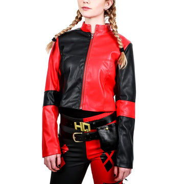 Harley Quinn Faux Leather Moto Jacket