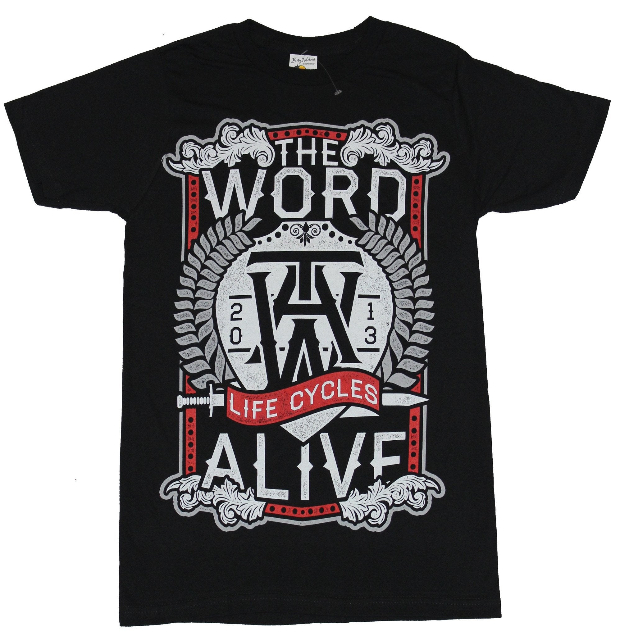The Word Alive Mens T-Shirt - TAW 2013 Fancy Life Cycles Crest Image