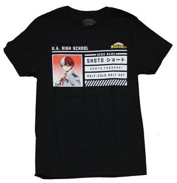 My Hero Academia Mens T-Shirt - Shoto Todoroki School Stats Card