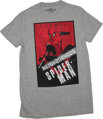 Spider-man Mens T-Shirt - Red Backdrop Neighborhood Spider-man