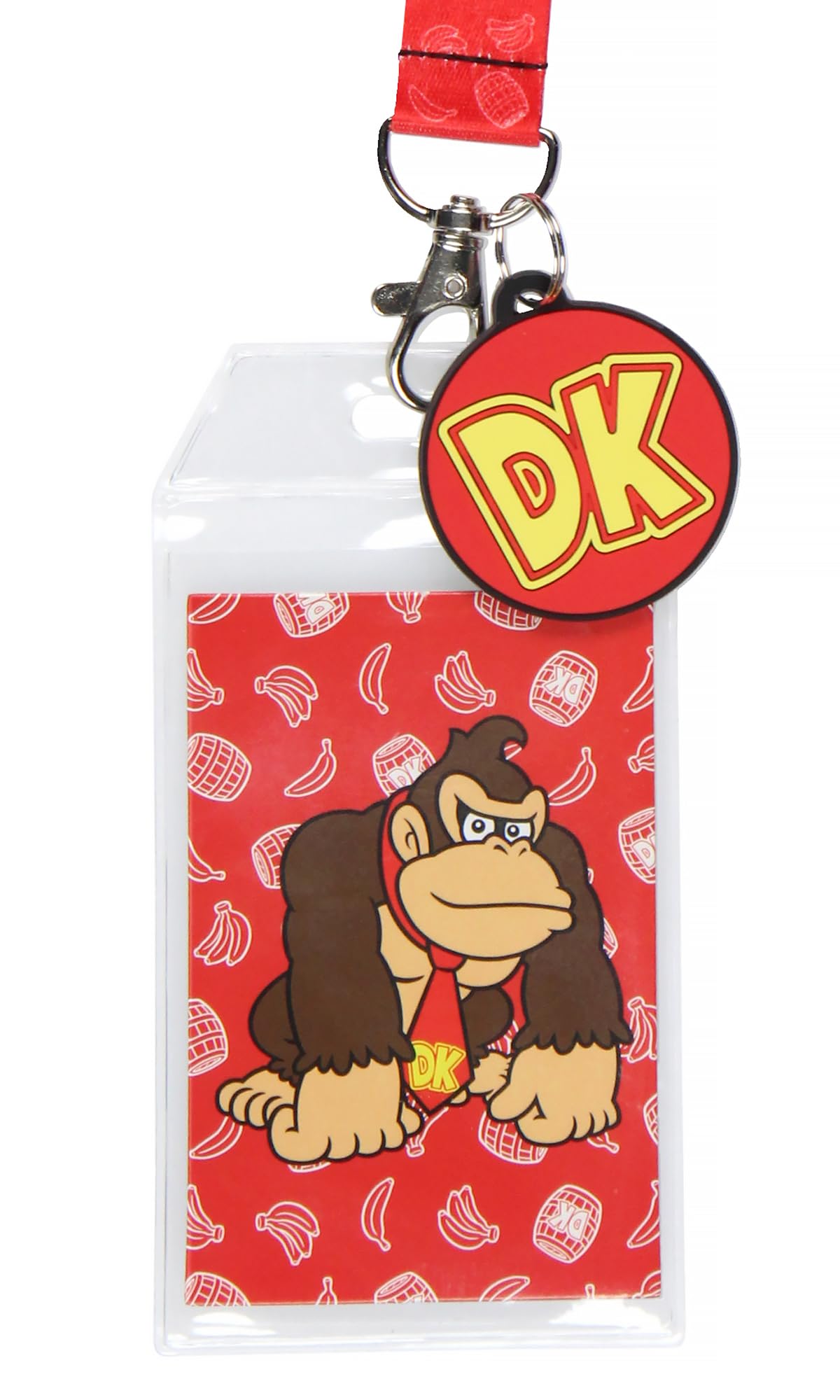 Nintendo Super Mario Donkey Kong Lanyard ID Badge Holder Lanyard w/Rubber Charm Pendant