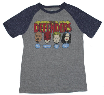 Defenders (Marvel) Mens T-Shirt - Drawn comic Faces of Luke Cage Daredevil & More