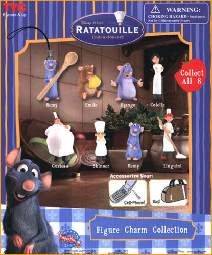 Collectable Ratatouille Complete 8 Figure Gacha Capsule Phone Charm Lot