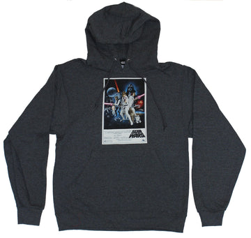 Star Wars Mens Pull Over Hoodie- New Hope One Sheet Style Poster Image