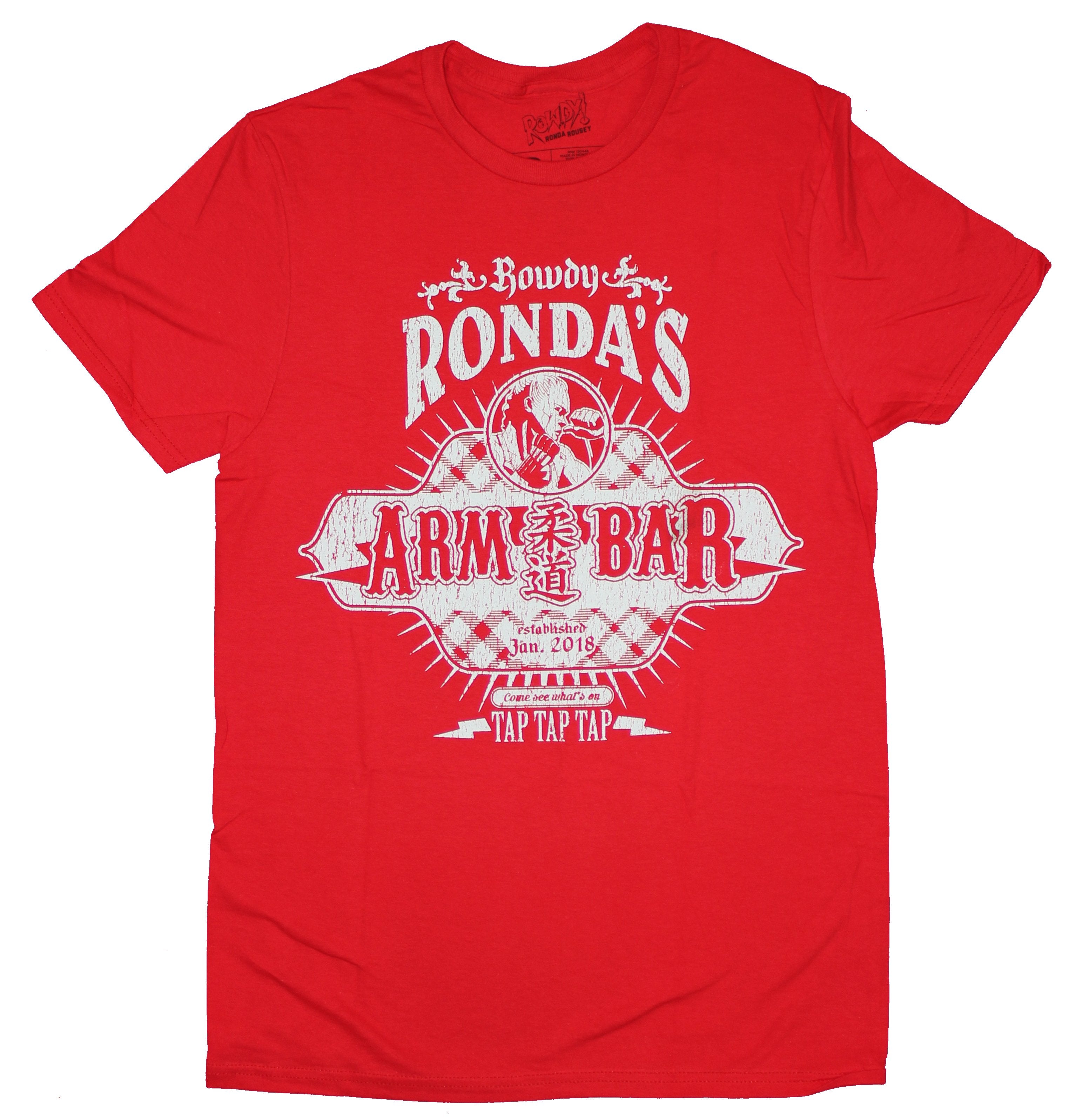 Rhonda Rousey Mens  T-Shirt- Rowdy Rhonda's Arm Bar Tap Tap Tap