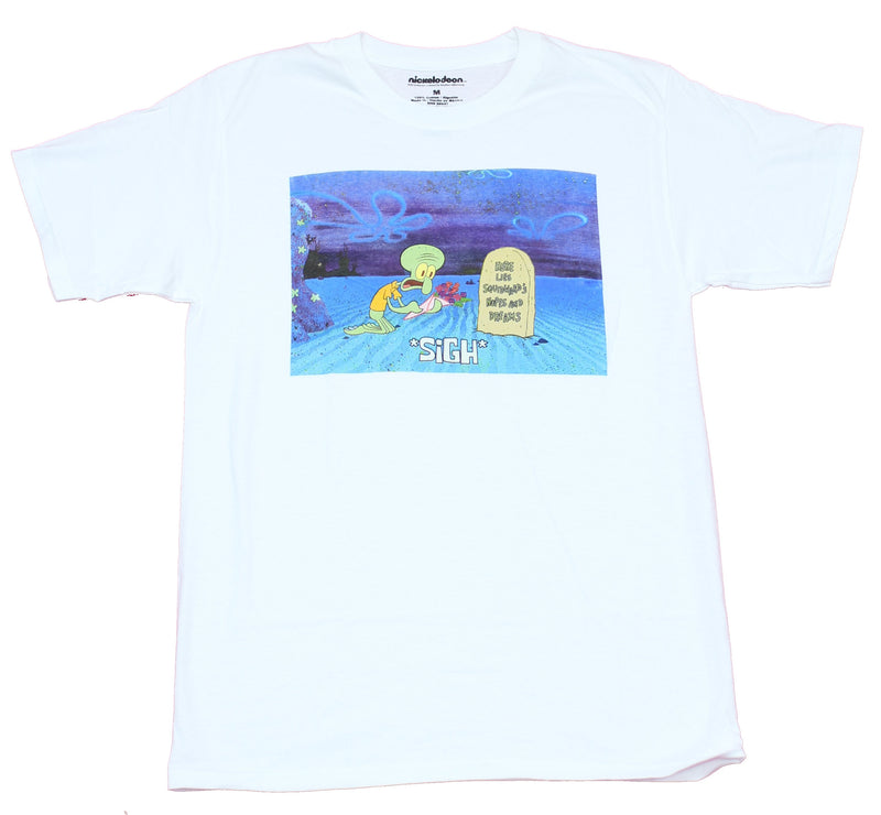Spongebob Squarepants Mens T-Shirt - Here Lies Squidward's Hope & dreams