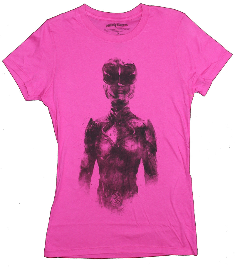 Mighty Morphin Power Rangers Mens T-Shirt- Pink Ranger Shaded Image