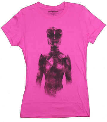 Mighty Morphin Power Rangers Mens T-Shirt- Pink Ranger Shaded Image