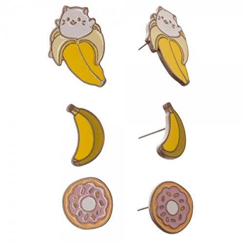 Bananya Japanese Cartoon Anime Earrings - Japanese Anime Accessories - Anime Jewelry