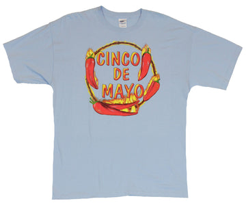 Cinco De Mayo  Mens T-Shirt -  Firery Pepper Wreath Design