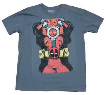 Deadpool Marvel Comics Mens T-Shirt - Muscled Up Costume Front