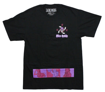 One Piece Mens T-Shirt - Nico Robin Lapel Logo and Image on Back