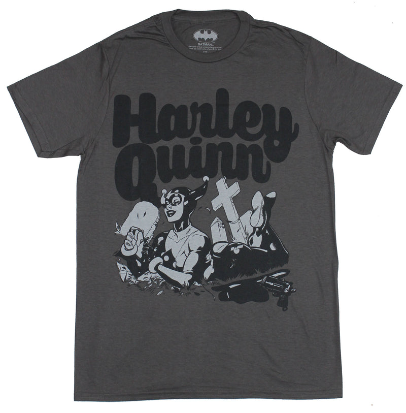 Harley Quinn Mens T-Shirt - Hanging in A Cemetery Image