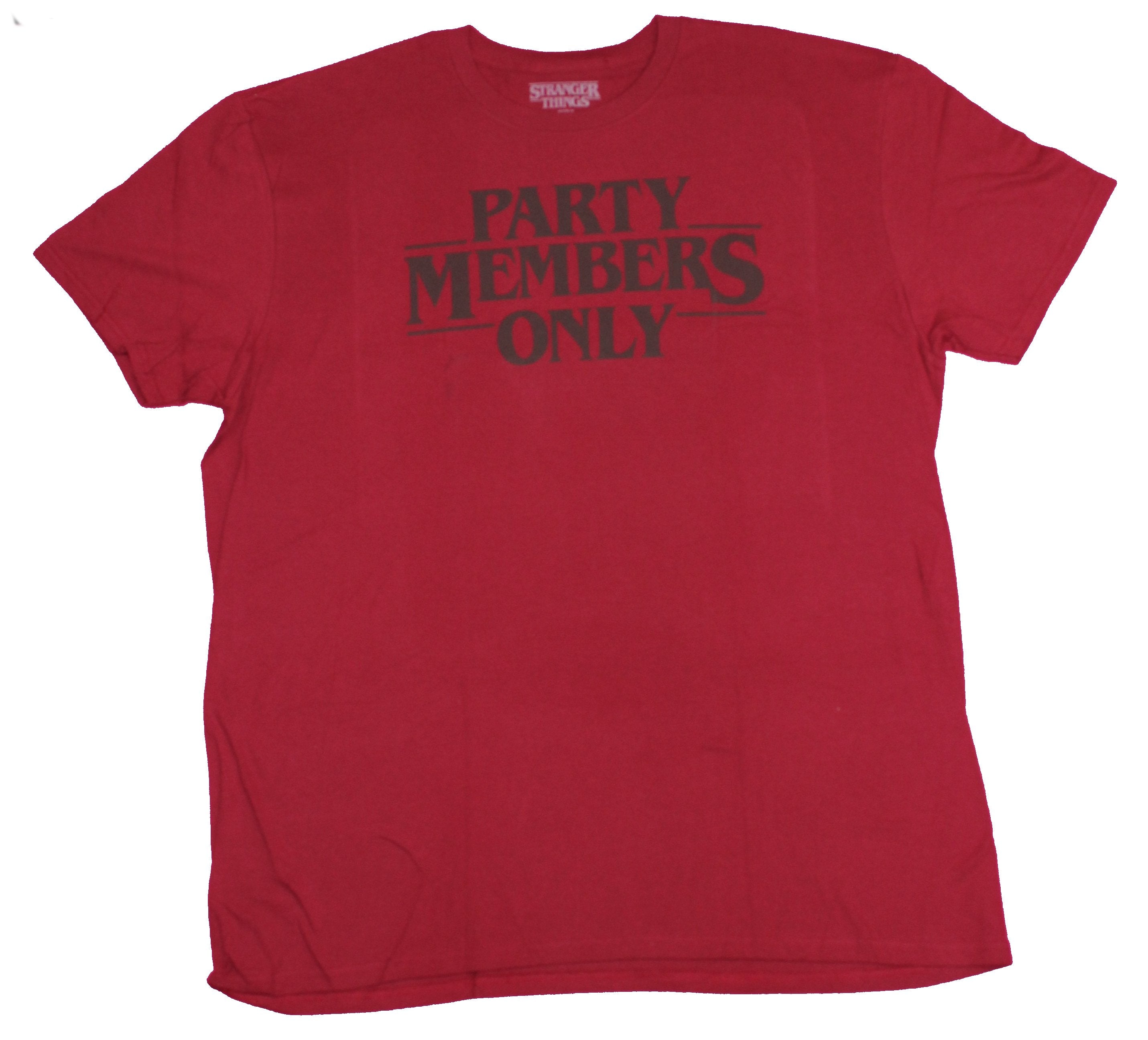 Stranger Things Mens T-Shirt- Party Member Only Logo Shirt