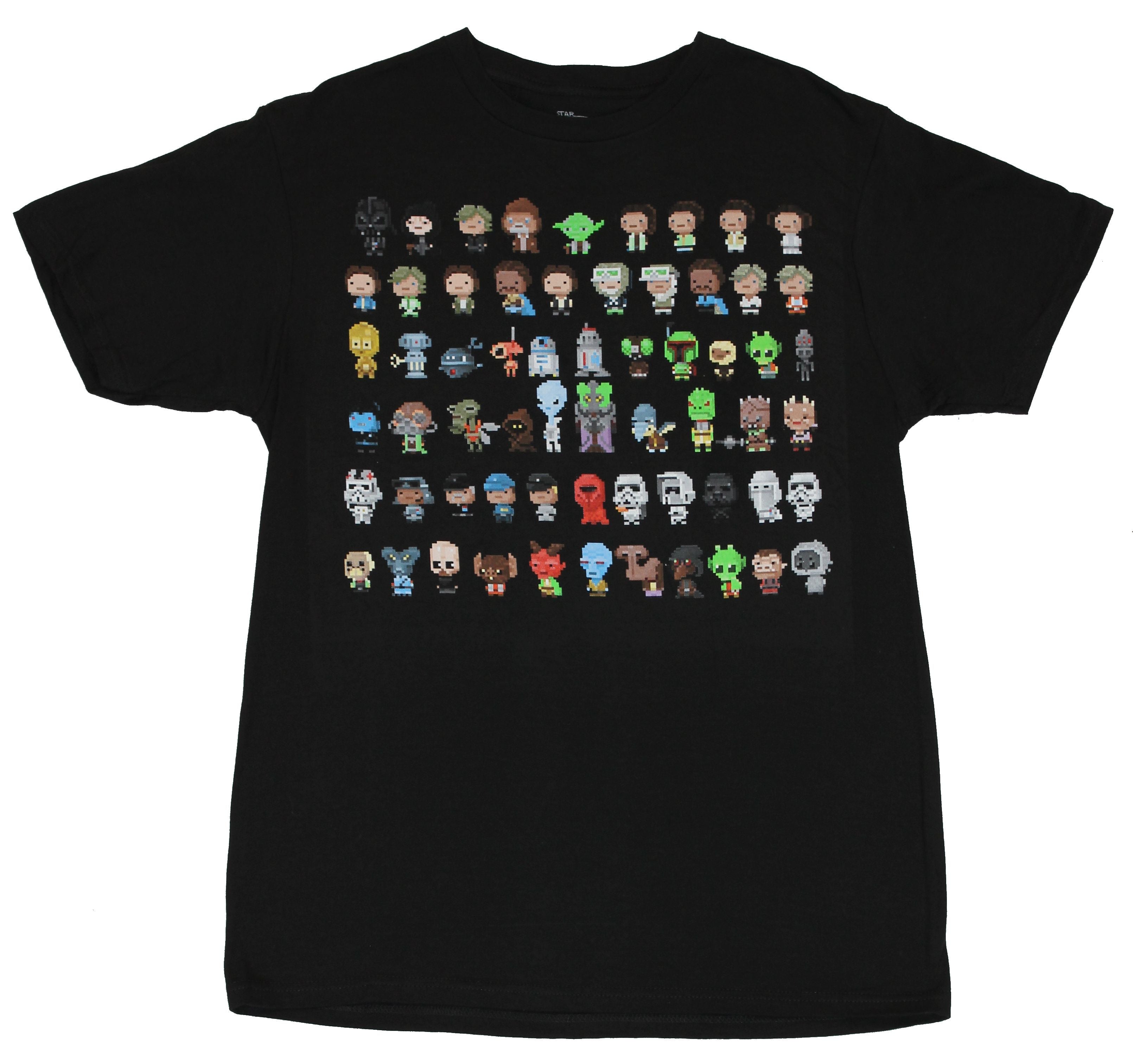 Star Wars  Mens T-Shirt - Tiny Death Star 54 Classic Pixelated Character Images
