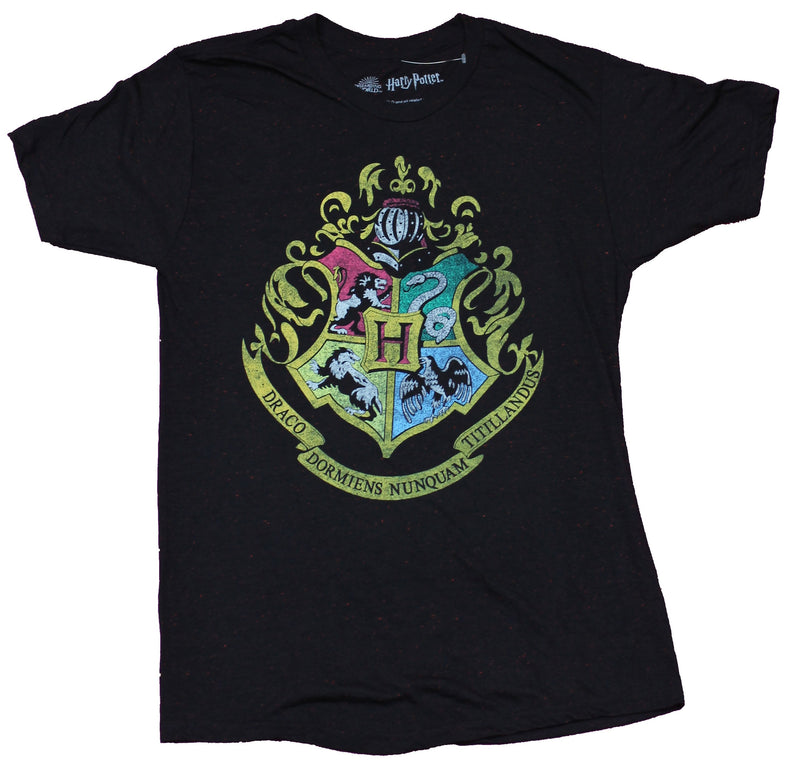 Harry Potter Mens T-Shirt  -  Distressed Hogwarts School Crest