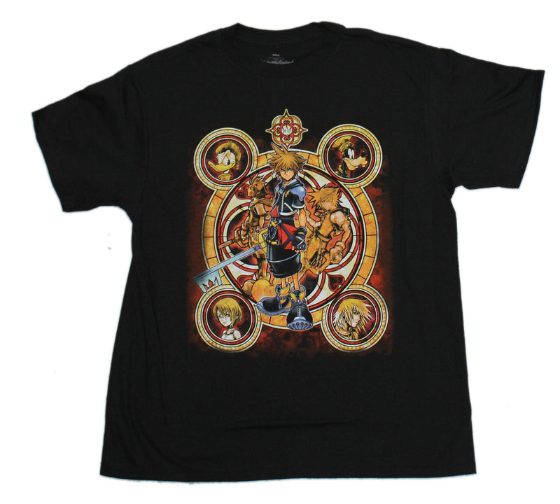 Kingdom Hearts Mens T-Shirt - Sora In Center of Circle Characters - Inmyparentsbasement.com