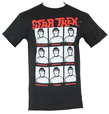 Star Trek Mens T-Shirt - The Many Emotions of Spock Image