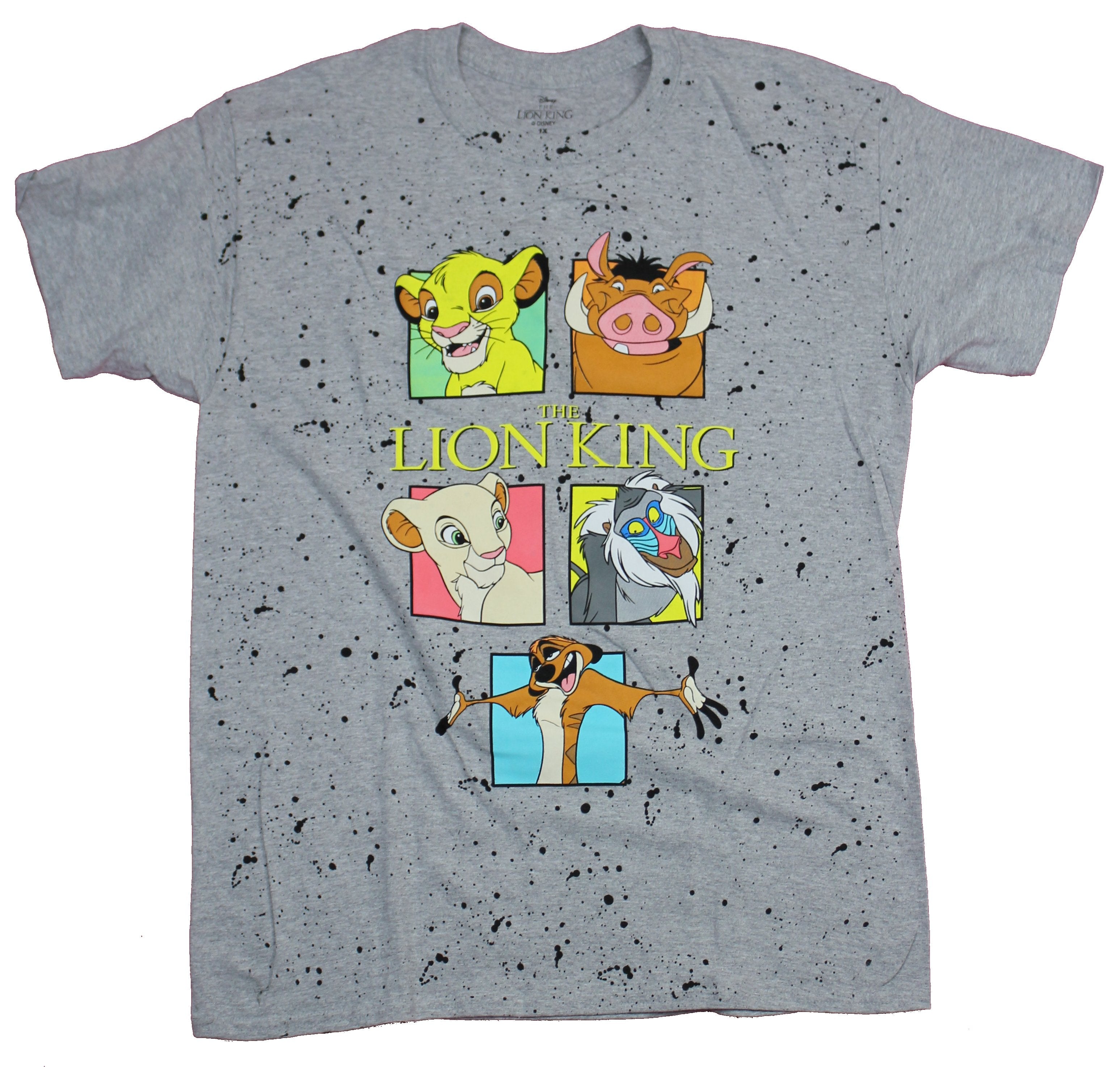 The Lion King Mens T-Shirt  - Boxed Characters and Logo Image