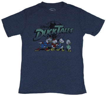 Duck Tales Mens T-Shirt -  Uncle Scrooge & Nephews Under Logo Image