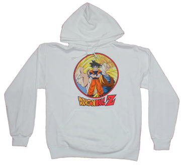 Dragon Ball Z  Mens Pull Over Hoodie - Goku Arms Crossed Over Saiyan Circle Image