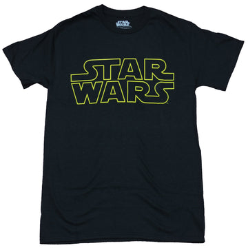 Star Wars Mens T-Shirt  -  Classic Yellow Lined Logo